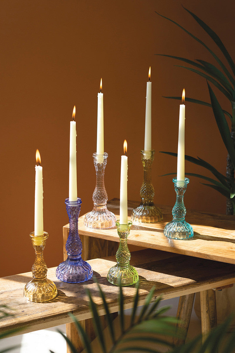 Textured Glass Taper Holder