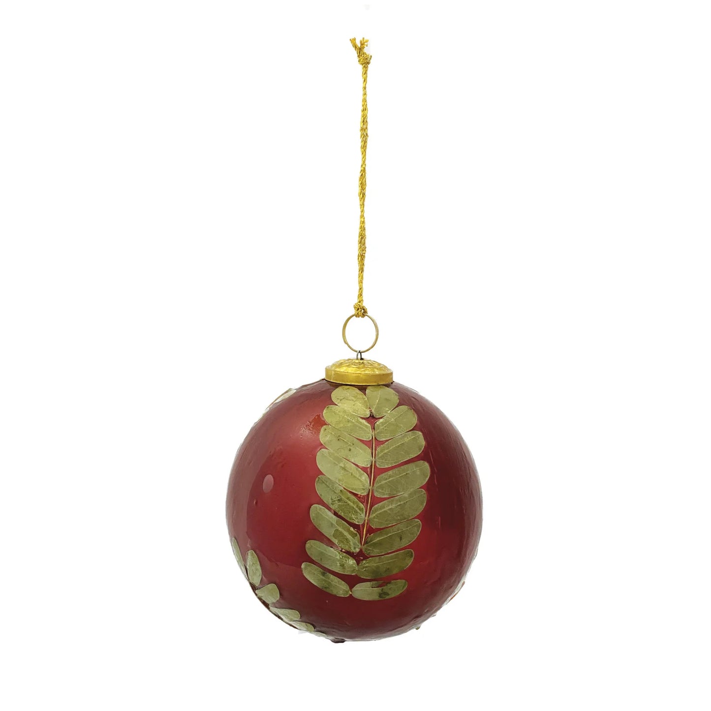 Glass Ball Ornament with Eucalyptus