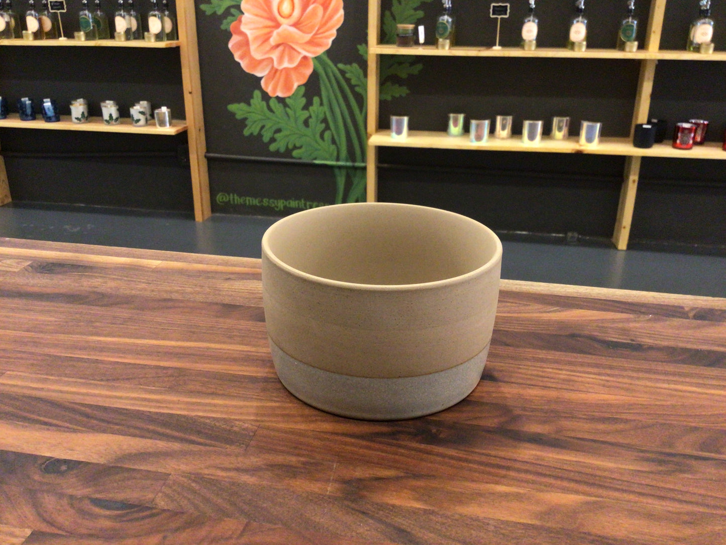 Tan Nordic 3-wick Ceramic Jar