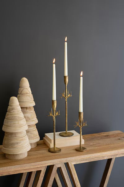 Gold Antler Tapered Candle Holder